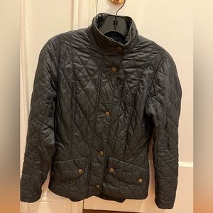 BARBOUR FLYWEIGHT CAVALRY women’s quilted jacket. Black Small US 4 UK 8. Black